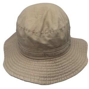 Mens Khaki Safari Sun Hat Medium‎ Outdoor Fishing Hiking Cotton Blend- worn